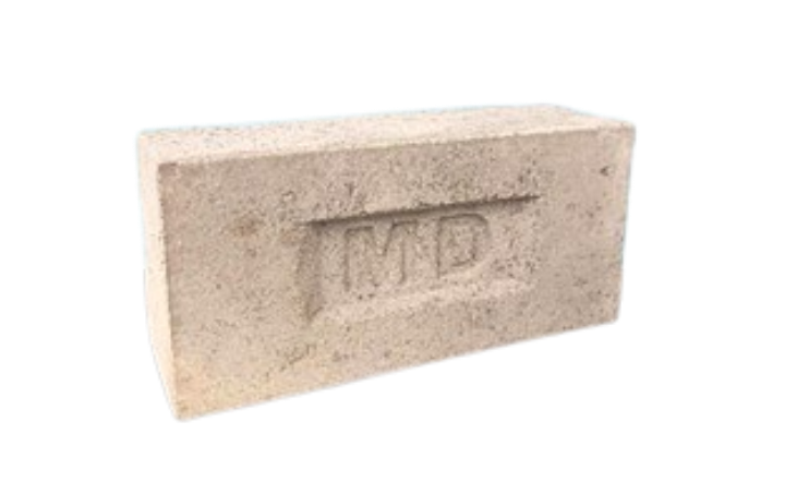 A detailed view of concrete and clay bricks in various colors.